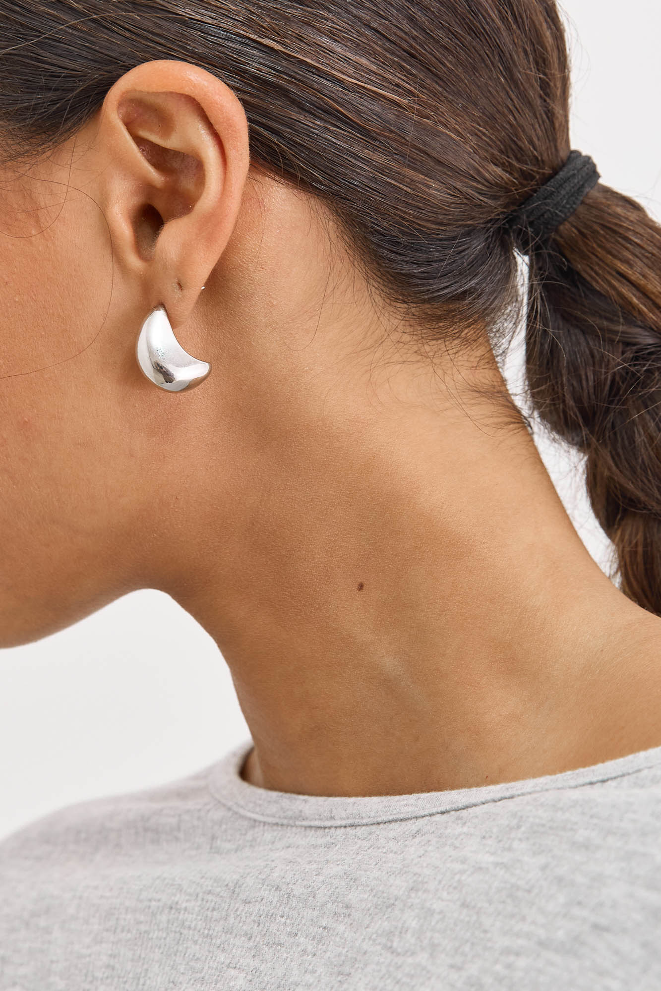 עגילי קספר חצי ירח | כסף