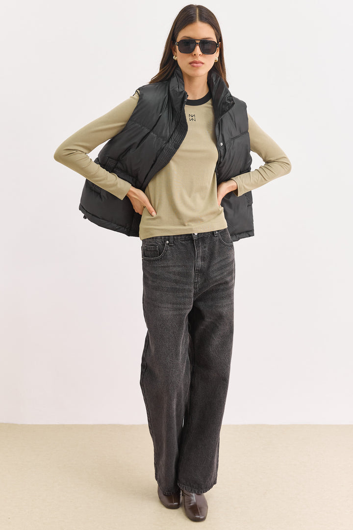 ווסט פוף אוסקר דמוי עור | שחור