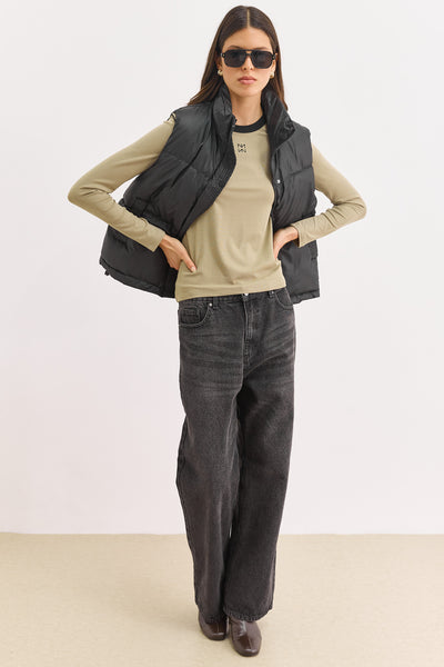 ווסט פוף אוסקר דמוי עור | שחור