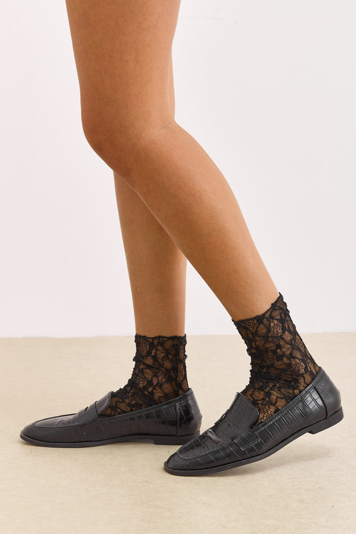 גרבי גרייס בד תחרה | שחור