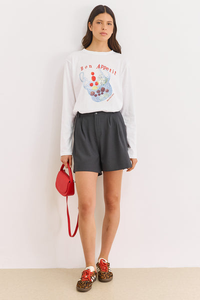 חולצת בון אפטיט שרוול ארוך | לבן