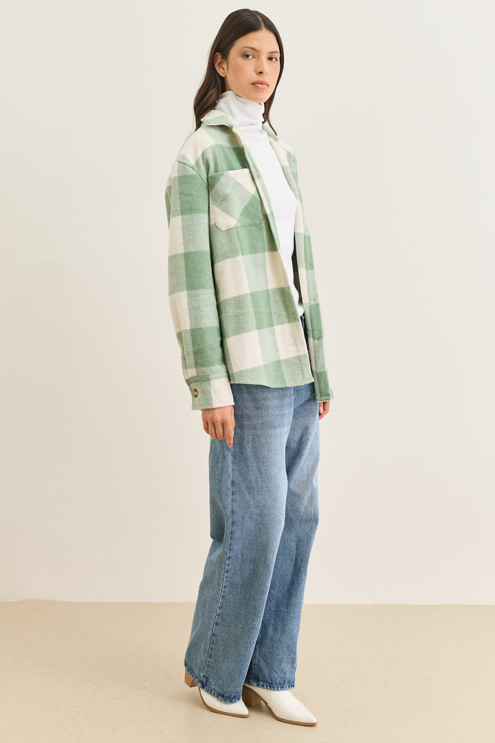 ג'קט משובץ טומי בשילוב כפתורים | ירוק/לבן