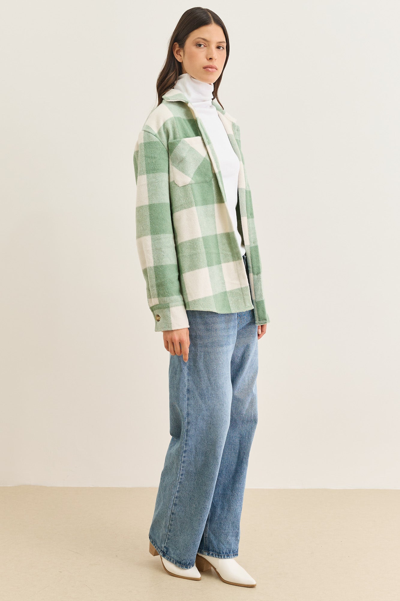 ג'קט משובץ טומי בשילוב כפתורים | ירוק/לבן