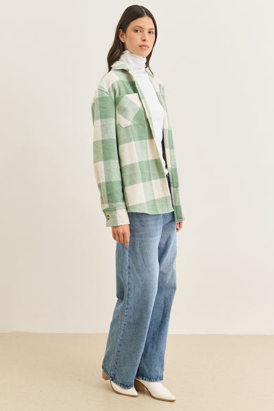 ג'קט משובץ טומי בשילוב כפתורים | ירוק/לבן