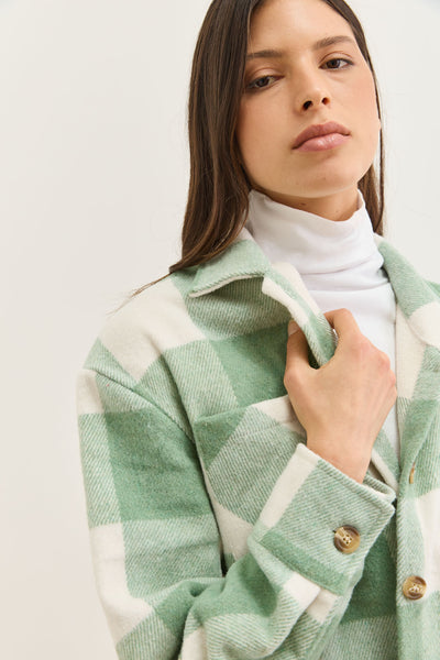 ג'קט משובץ טומי בשילוב כפתורים | ירוק/לבן