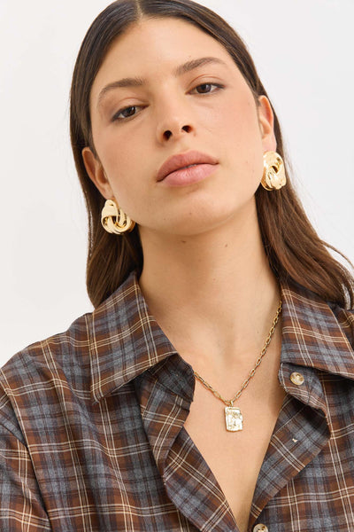 עגילי ארלין צמודים | זהב