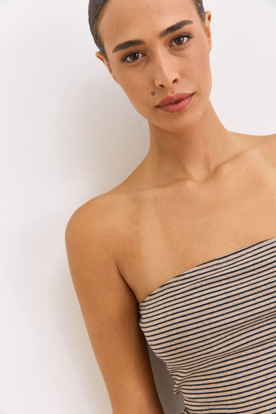 טופ סטרפלס ולנטין סטרייפס | מוקה/נייבי