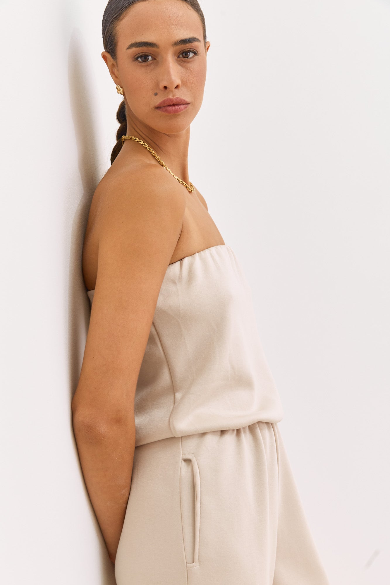 אוברול סטרפלס סלין גומי במותן | אבן