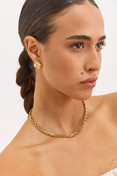 עגילי מקס מרובעים | זהב