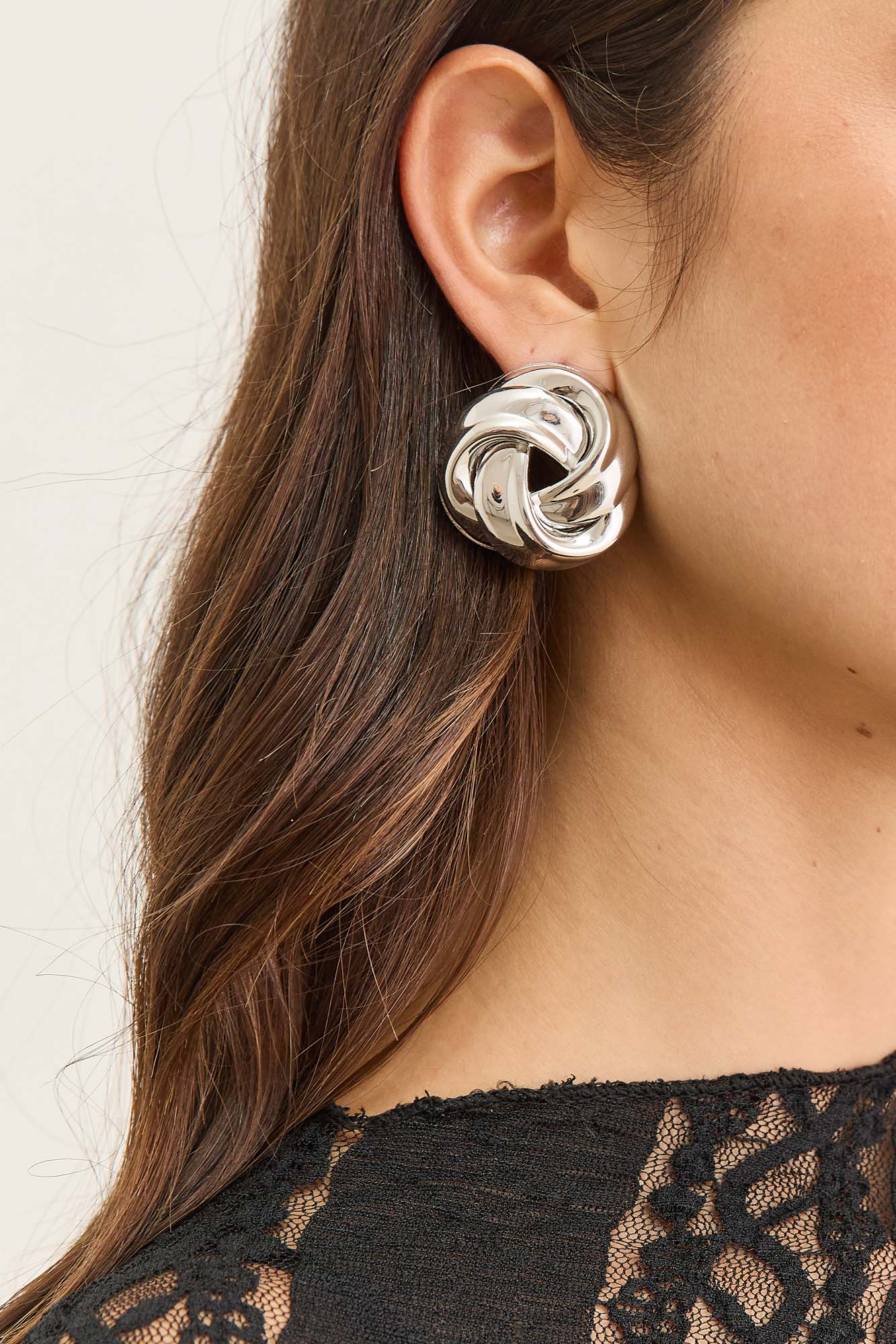 עגילי ארלין צמודים | כסף