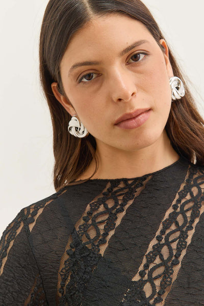 עגילי ארלין צמודים | כסף