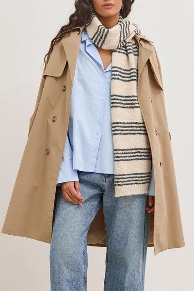 צעיף אלסקה סטרייפס | לבן/שחור