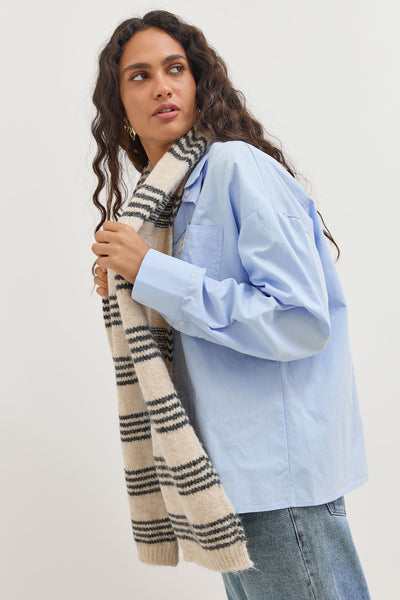 צעיף אלסקה סטרייפס | לבן/שחור