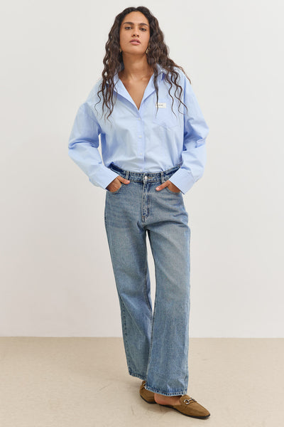 מכופתרת רנה תיפורים בולטים ופאץ' | תכלת