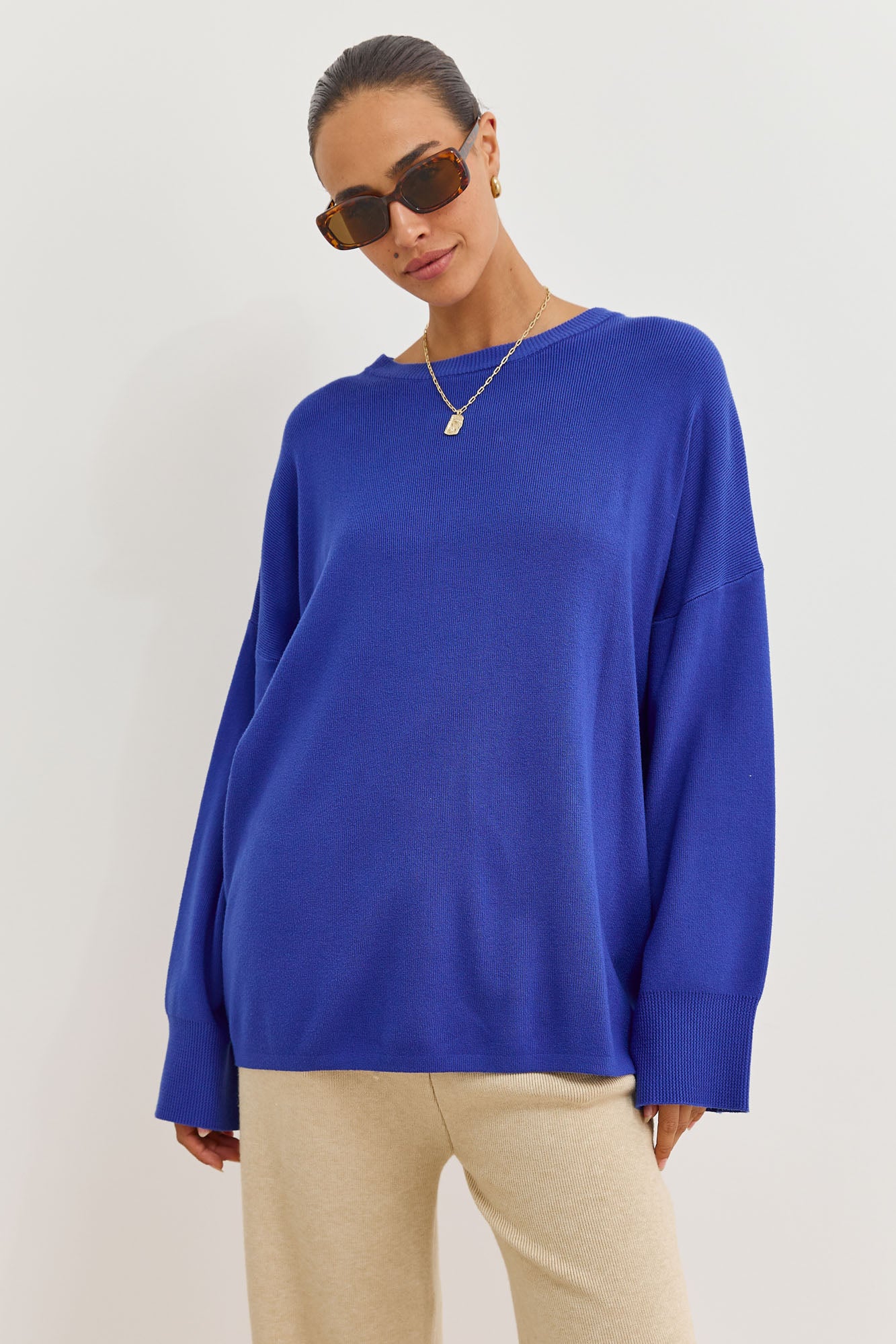 חולצת סריג טוקיו צווארון ניקי | כחול