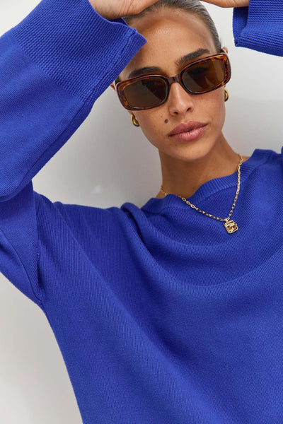 חולצת סריג טוקיו צווארון ניקי | כחול