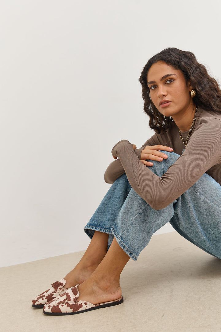 כפכפי מוקסין טקסס | בז'/חום