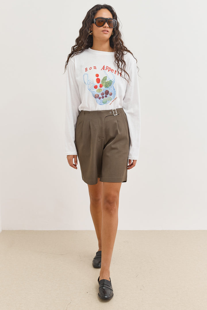 חולצת בון אפטיט שרוול ארוך | לבן