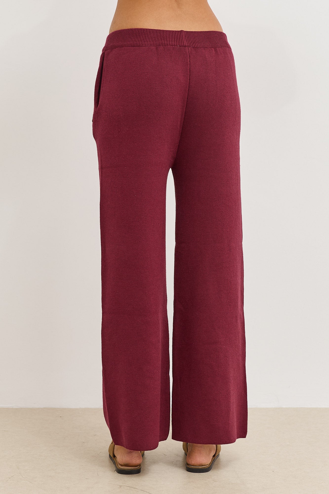 מכנסי סריג בלה בשילוב גומי | בורדו