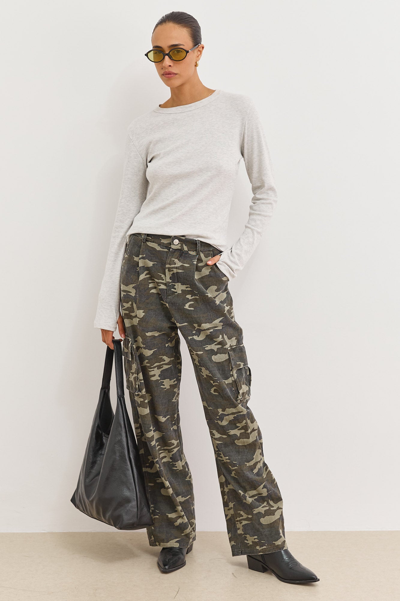 מכנסי דגמ"ח ראיין קמופלאז' גזרת אוברסייז | ירוק זית