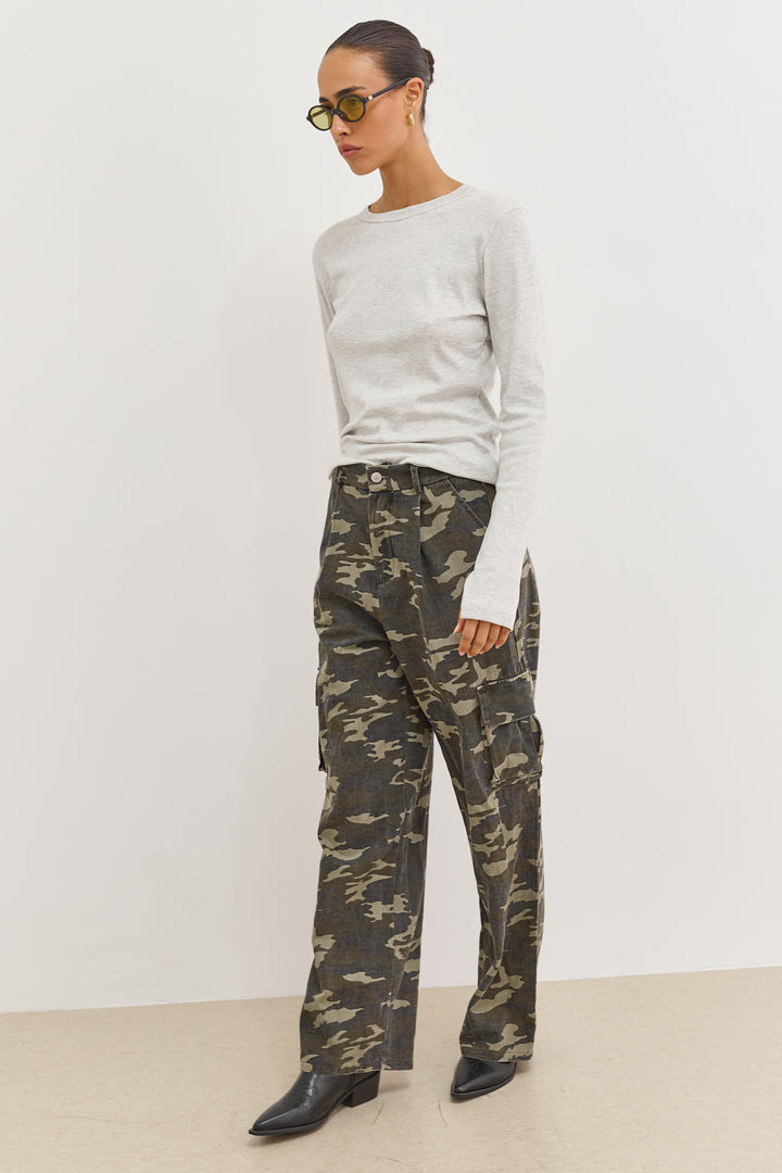 מכנסי דגמ"ח ראיין קמופלאז' גזרת אוברסייז | ירוק זית