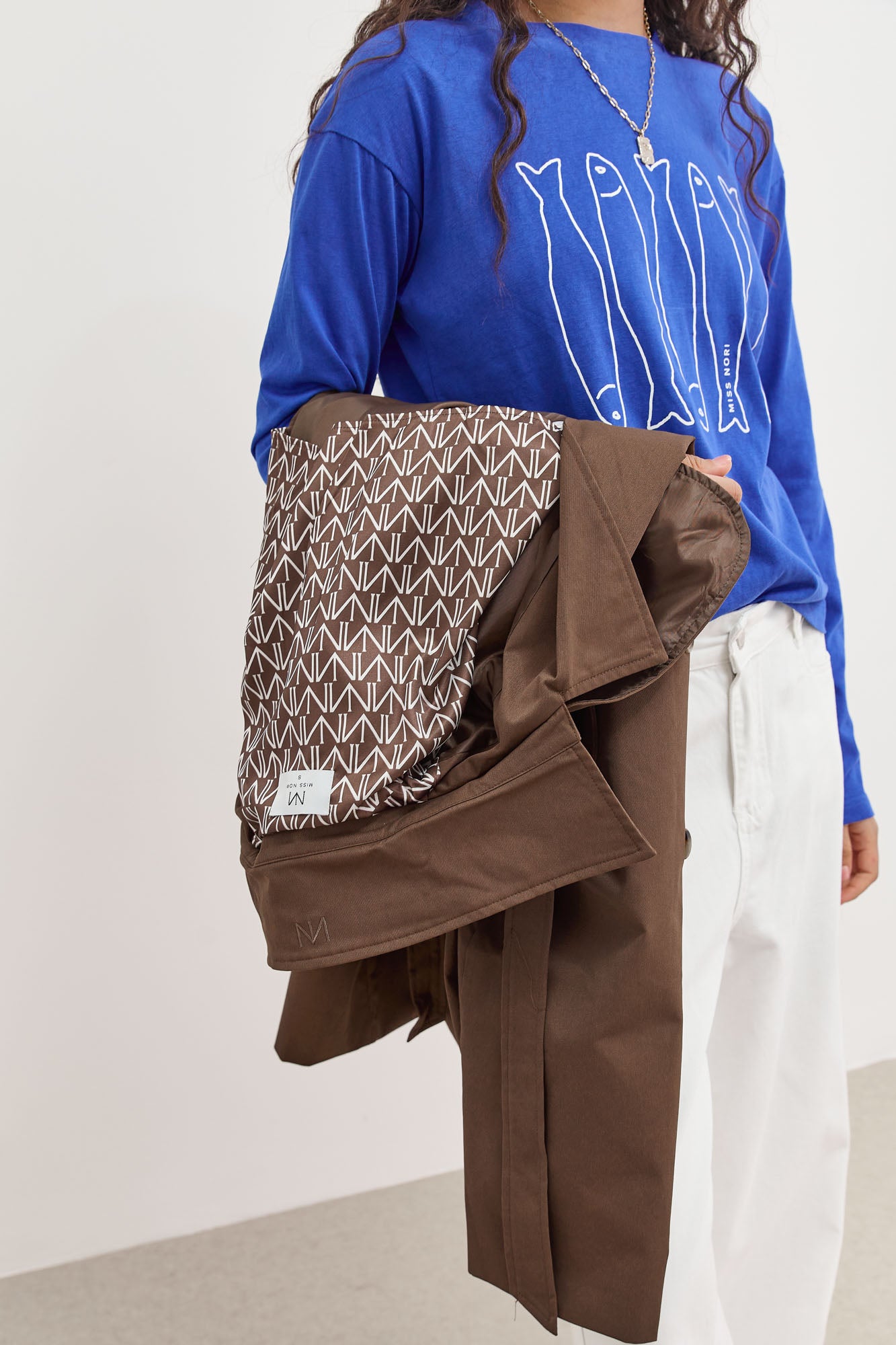 טי שירט אושן שרוול ארוך עם פרינט | כחול