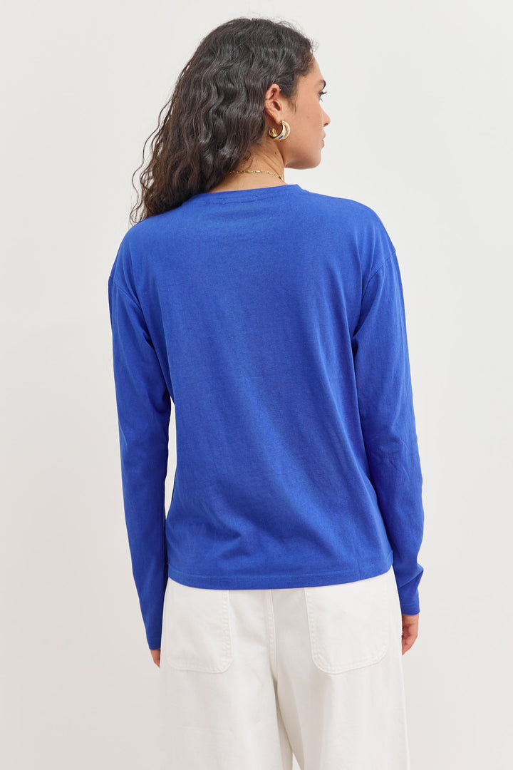 טי שירט אושן שרוול ארוך עם פרינט | כחול