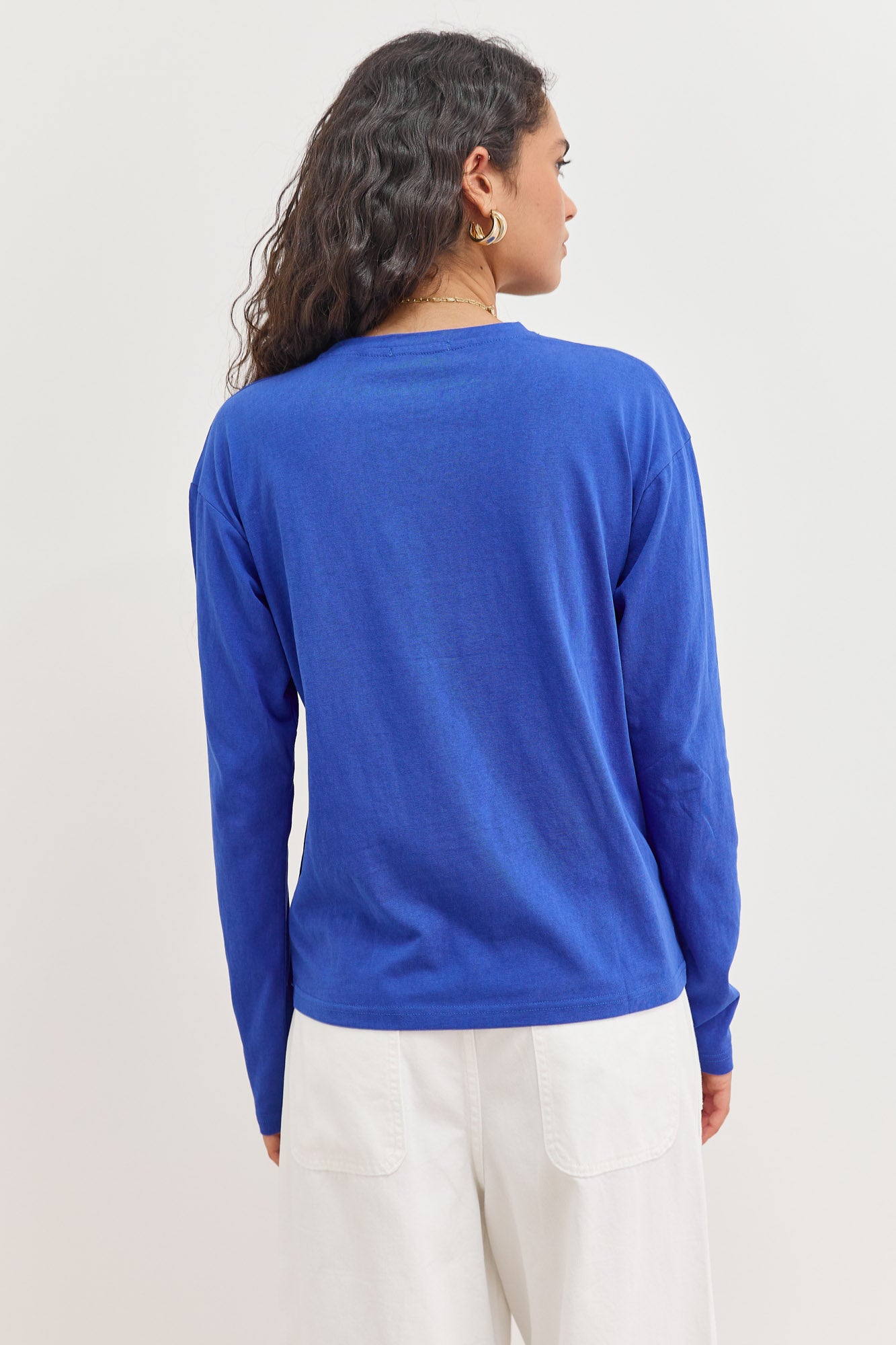 טי שירט אושן שרוול ארוך עם פרינט | כחול