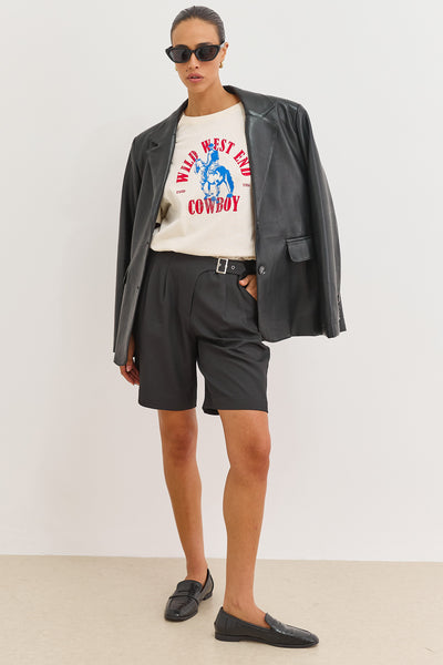 מכנסי ברמודה ניל מחויטים | שחור