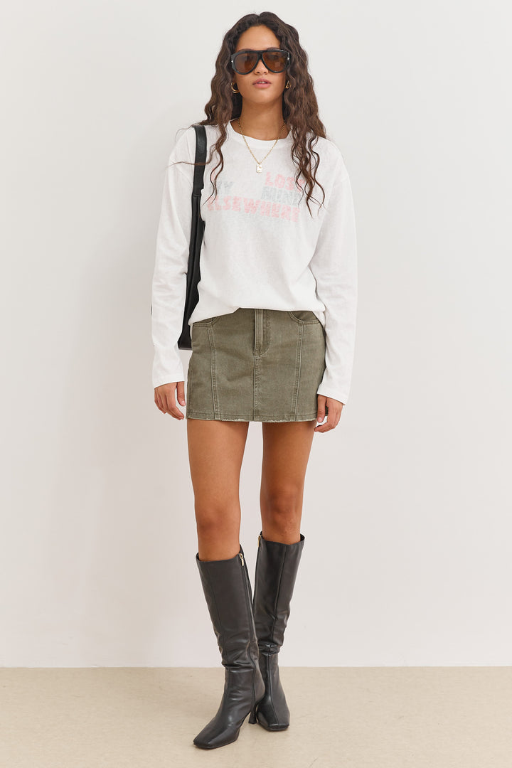 חולצת אלינור פרינט דהוי | לבן