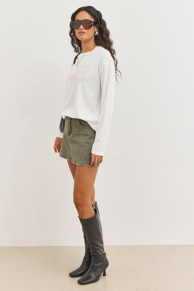 חולצת אלינור פרינט דהוי | לבן