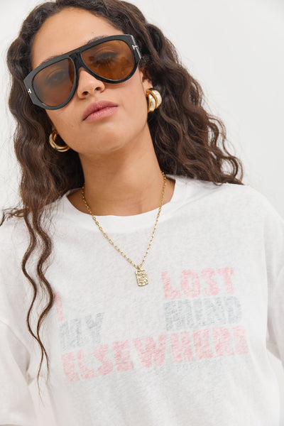 חולצת אלינור פרינט דהוי | לבן