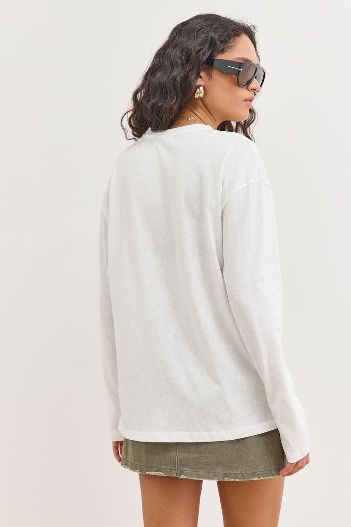 חולצת אלינור פרינט דהוי | לבן