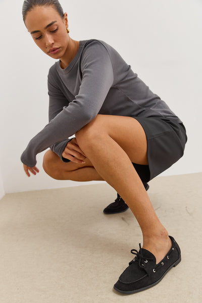 מוקסין רייבן דמוי זמש | שחור