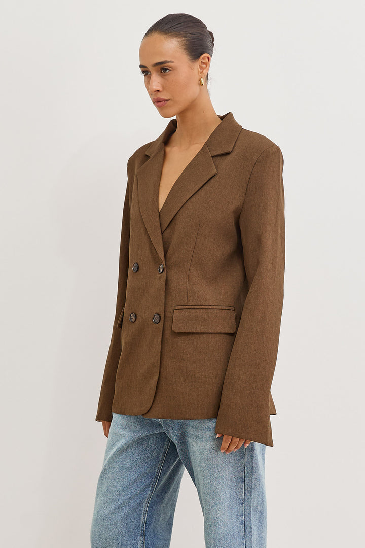 בלייזר מחויט ווינטר שרוול מתקפל | חום