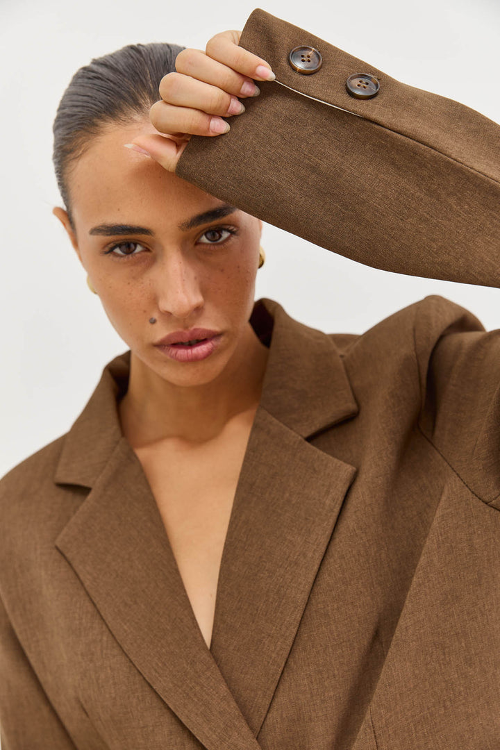 בלייזר מחויט ווינטר שרוול מתקפל | חום