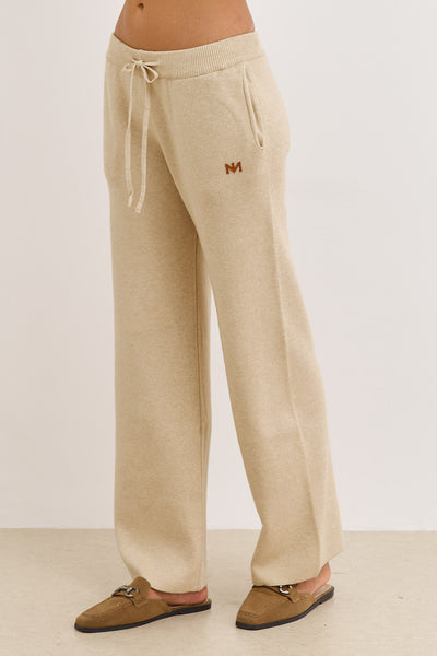 מכנסי סריג בלה בשילוב גומי | בז'