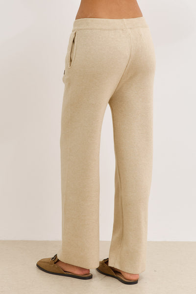 מכנסי סריג בלה בשילוב גומי | בז'