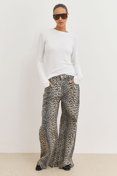 חולצת ריב אנג'י שרוולי כפפה | לבן