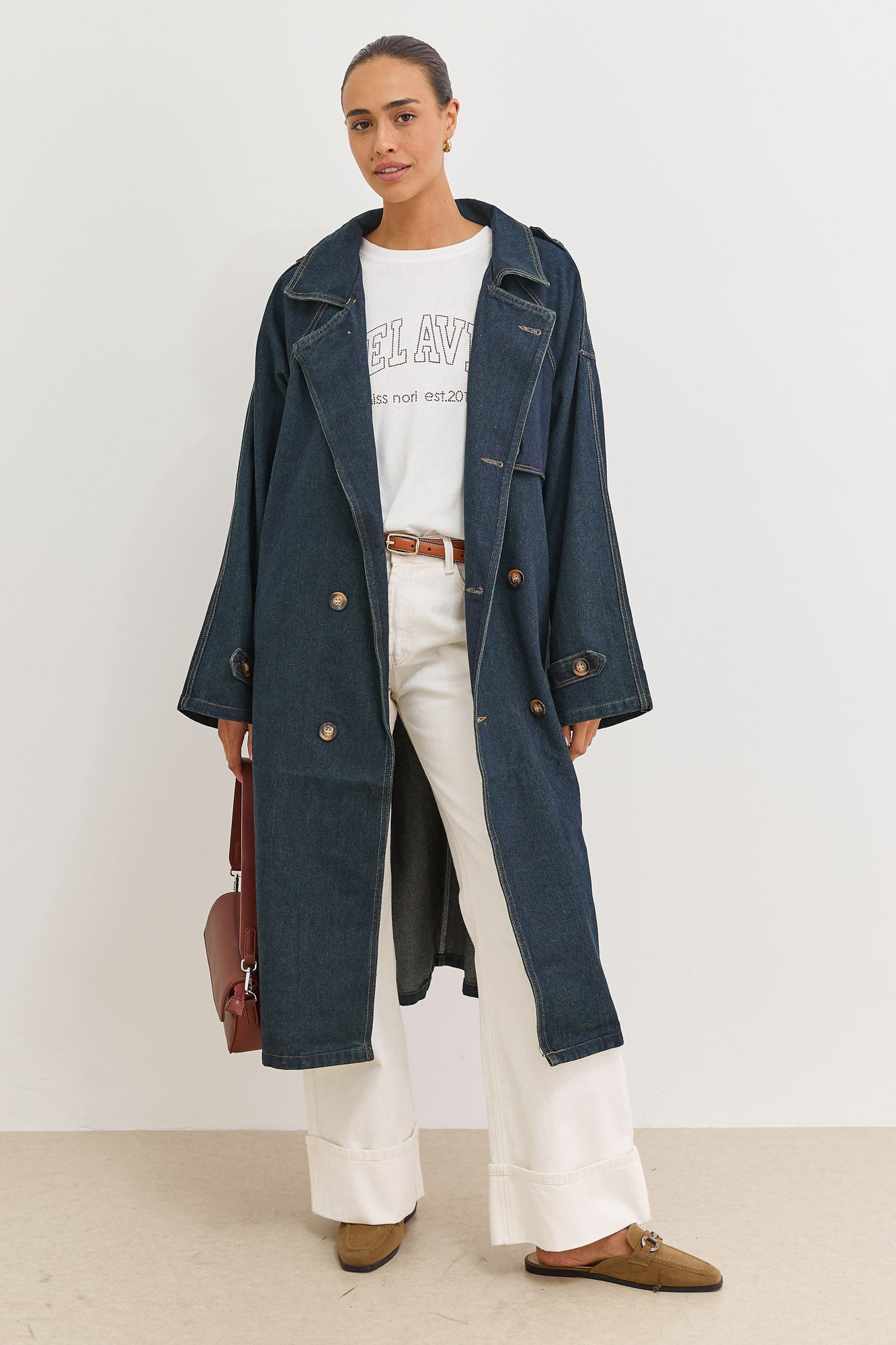 מעיל דנים טראנץ' ג'רמי ארוך | ג'ינס