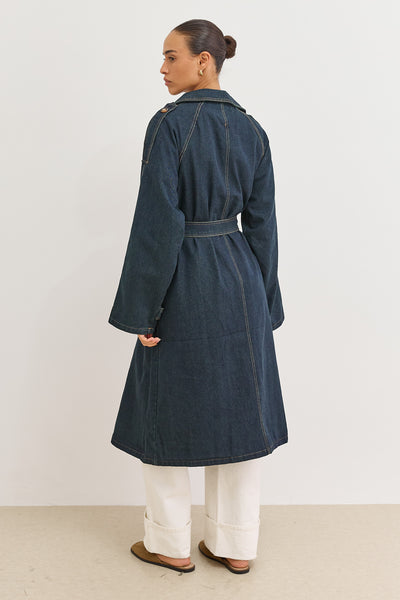 מעיל דנים טראנץ' ג'רמי ארוך | ג'ינס