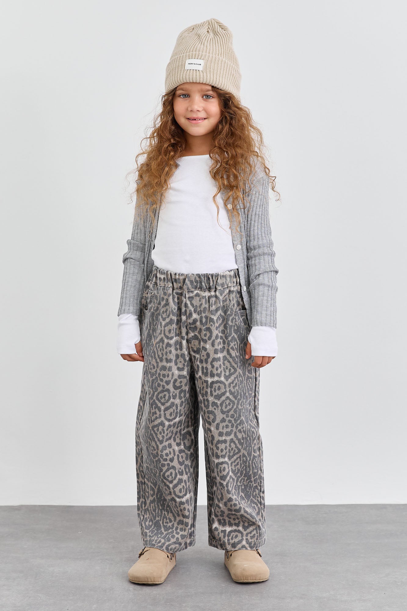 מכנסי ג'ינס לאופרד בד משופשף | מנומר