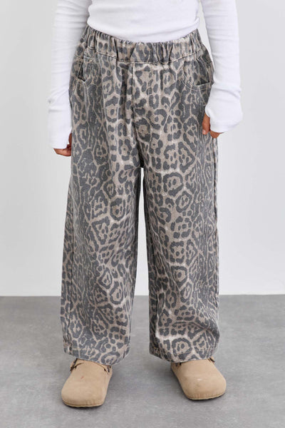 מכנסי ג'ינס לאופרד בד משופשף | מנומר