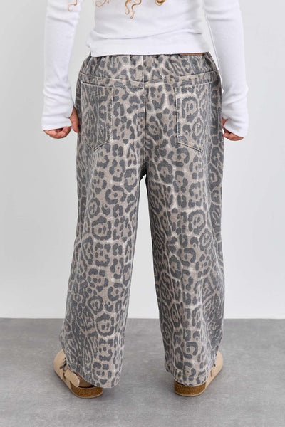מכנסי ג'ינס לאופרד בד משופשף | מנומר