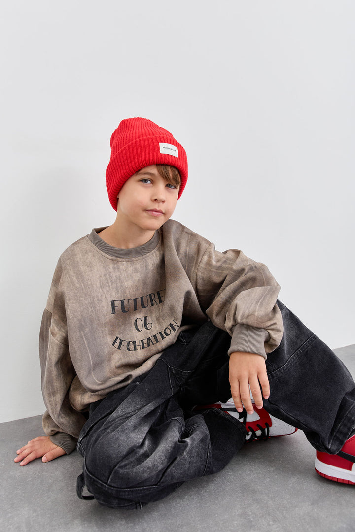 ג'ינס דגמ"ח משופשף עם גומי | שחור