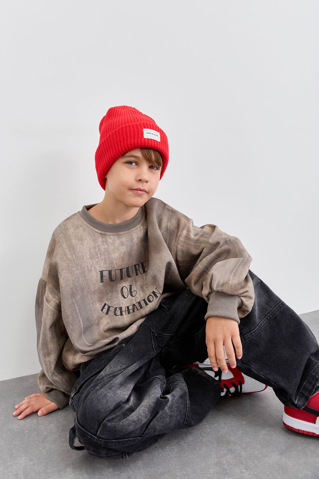 ג'ינס דגמ"ח משופשף עם גומי | שחור