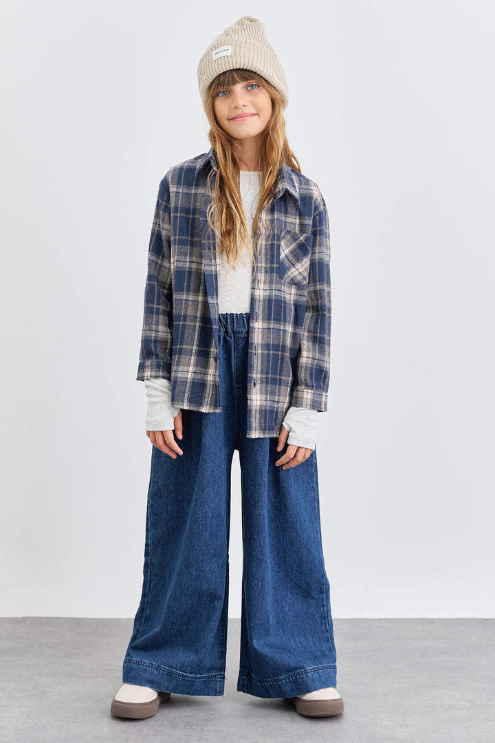 מכנסי דארק דנים וויד לג | ג'ינס