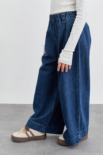 מכנסי דארק דנים וויד לג | ג'ינס