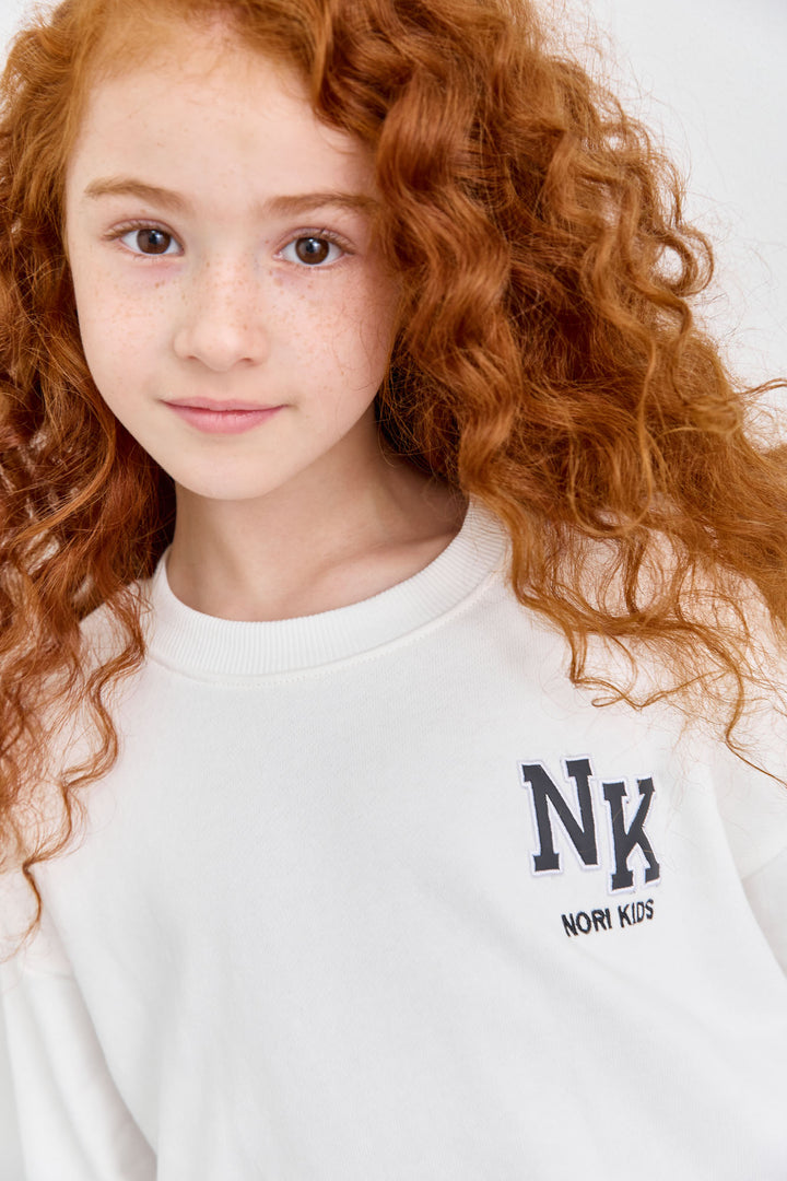 סווישירט פרנץ' טרי NK בשילוב פאץ' | לבן