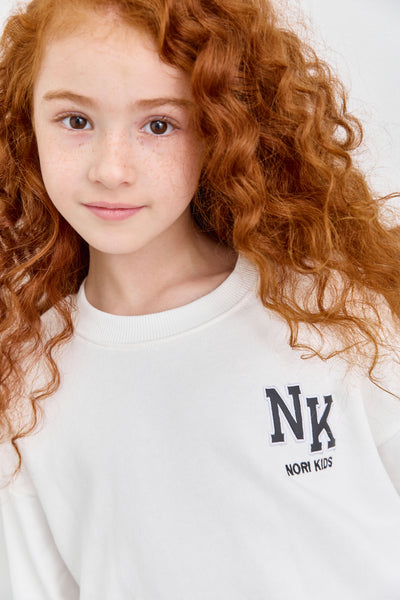 סווישירט פרנץ' טרי NK בשילוב פאץ' | לבן